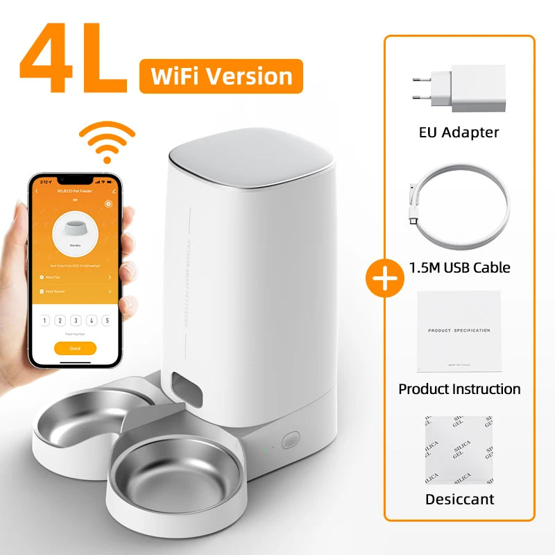 Podwójny automatyczny karmnik dla kota – smart WiFi do suchej karmy