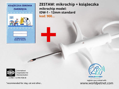 Mikrochip IDW-1 901 + książeczka zdrowia zwierzęcia - zestaw