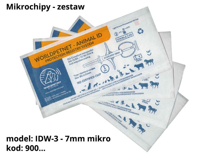 Strzykawka z mikrochipem RF-IDW-3 (kod 901) 7mmx1.25mm - zestaw 20 sztuk