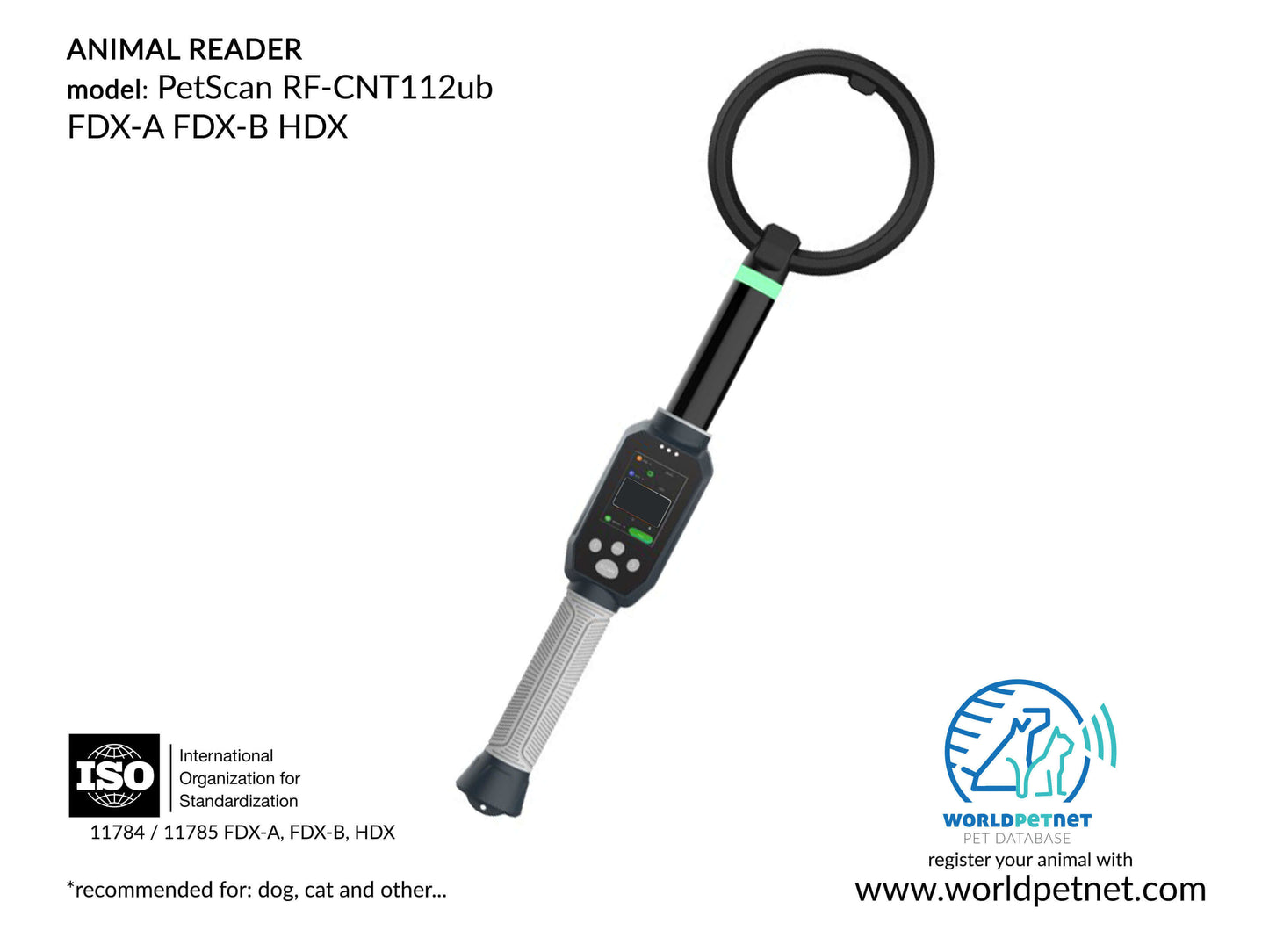 Czytnik mikrochipów PetScan RF-CNT112ub  11784/11785  FDX-B, FDX-A, HDX