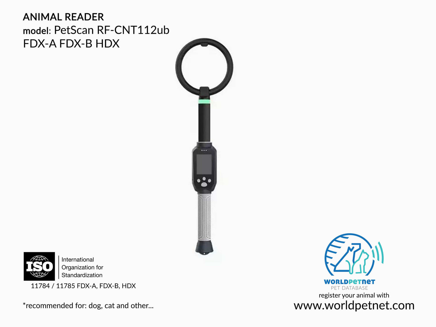 Czytnik mikrochipów PetScan RF-CNT112ub  11784/11785  FDX-B, FDX-A, HDX