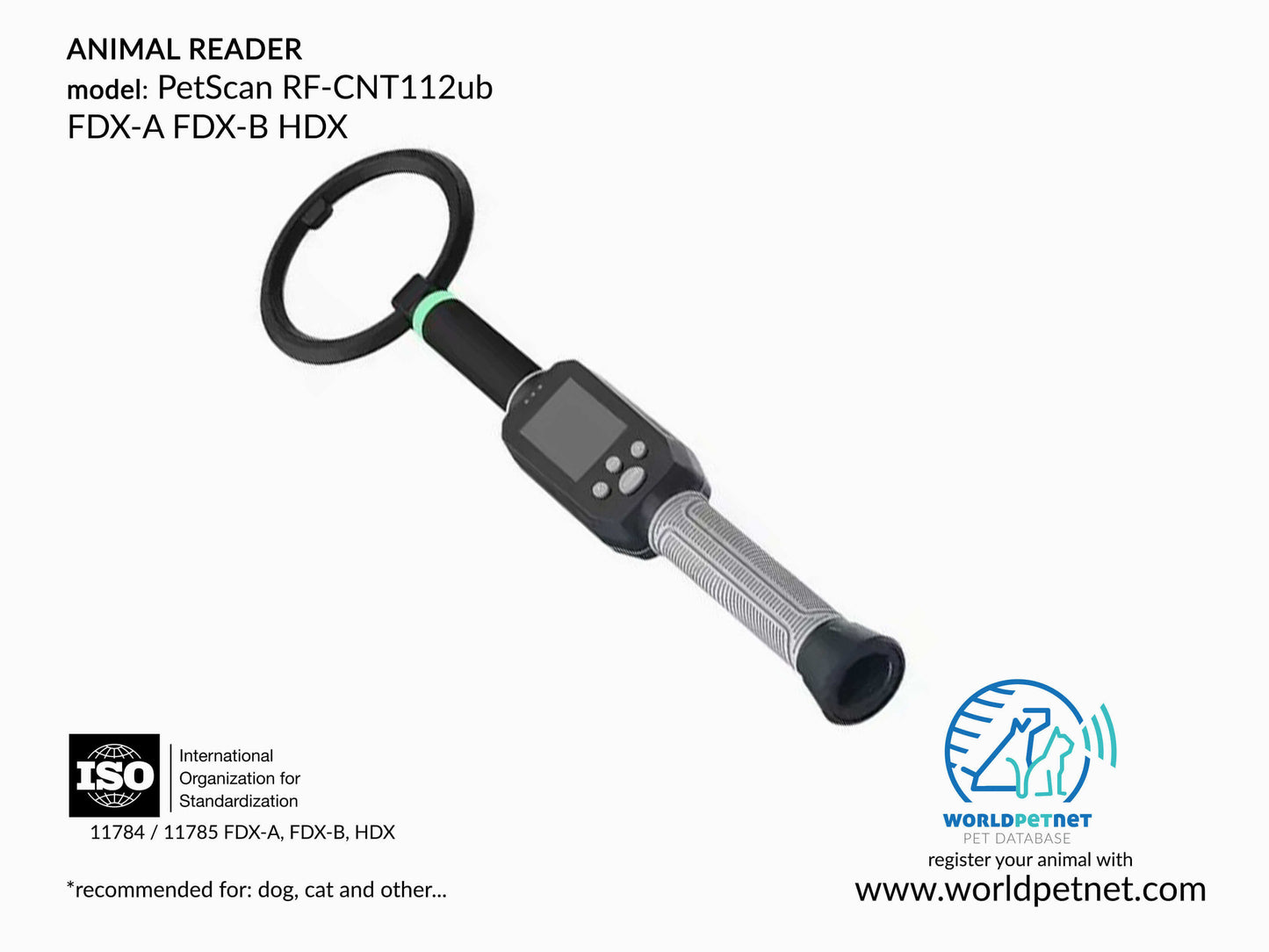 Czytnik mikrochipów PetScan RF-CNT112ub  11784/11785  FDX-B, FDX-A, HDX