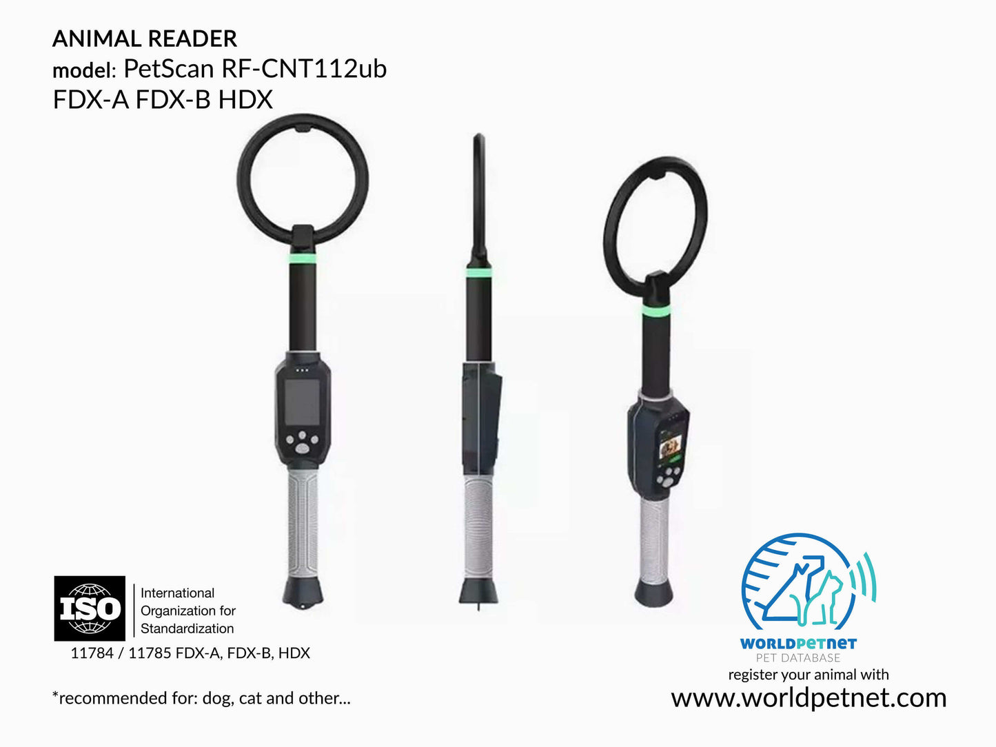 Czytnik mikrochipów PetScan RF-CNT112ub  11784/11785  FDX-B, FDX-A, HDX