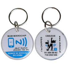 Zawieszka z TAGIEM NFC umożliwiającym szybką identyfikację zwierzęcia (duża 35mm, kolor niebieski)