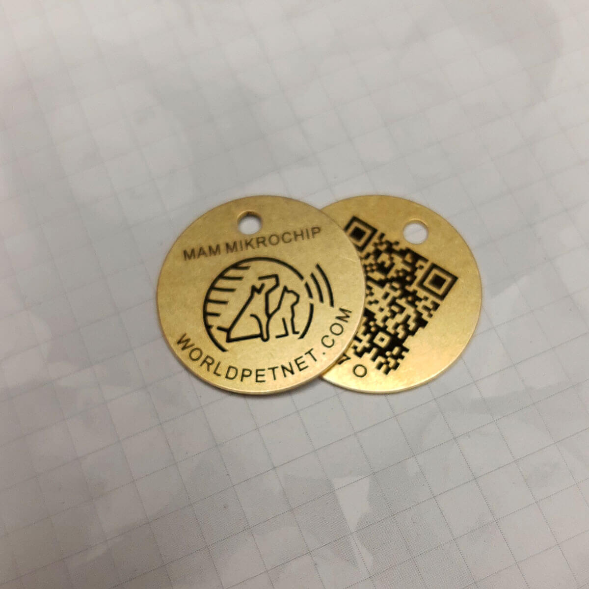 Zawieszka z kodem QR umożliwiającym szybką identyfikację psa lub kota