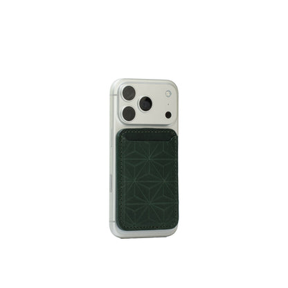 Leather Wallet compatible with MagSafe - Geometric Flower