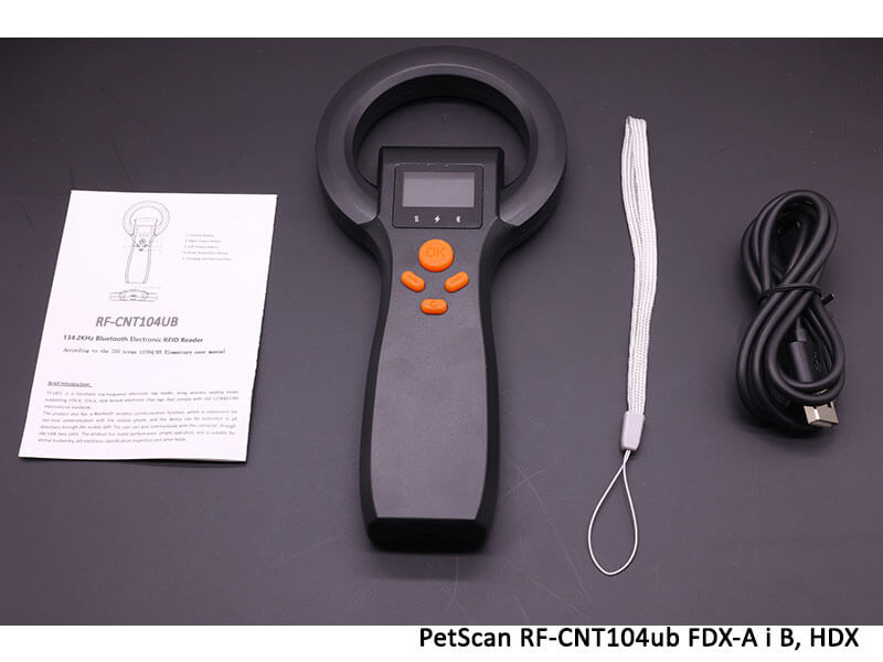 Czytnik mikrochipów PetScan RF-CNT104ub  11784/11785  FDX-B, FDX-A, HDX