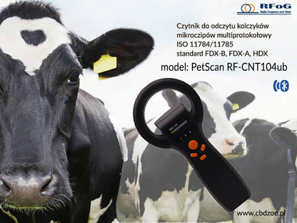 Czytnik mikrochipów PetScan RF-CNT104ub  11784/11785  FDX-B, FDX-A, HDX