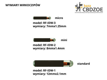 Strzykawka z mikrochipem RF-IDW-T-1 (kod 616) 12mmx2.1mm TermoCHIP